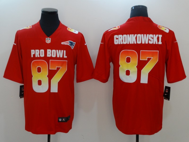 Men's New England Patriots Rob Gronkowski #87 Red Player Game Jersey1