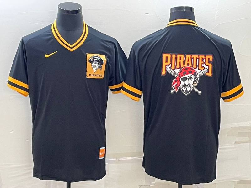 Men's Pittsburgh Pirates Black Authentic Replica Jersey1