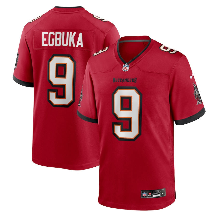 Men's Tampa Bay Buccaneers Emeka Egbuka  Red 2025  Draft First Round Pick Game Jersey
