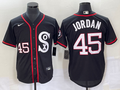 Men's Chicago White Sox Michael Jordan #45 Black Authentic Game Jersey1