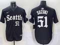 Men's Seattle Mariners Ichiro Suzuki #51 Black Replica Player Jersey