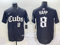 Men's Chicago Cubs Ian Happ #8 Black Game Player Jersey