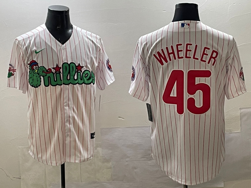 Men's Philadelphia Phillies Zack Wheeler #45 White Replica Team Jersey