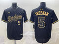Men's Los Angeles Dodgers Freddie Freeman #5 Black Team Player Game Jersey