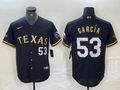 Men's Texas Rangers Adolis Garcia #53 Black Replica Team Jersey1