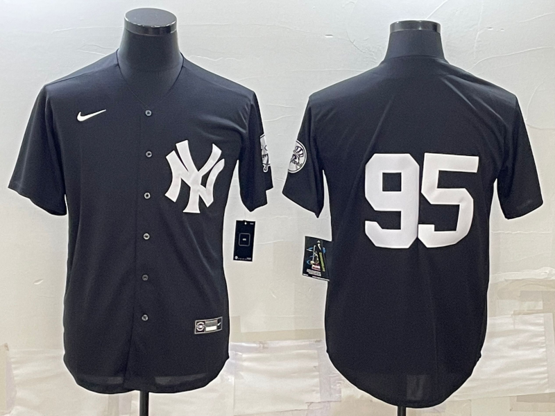 Men's New York Yankees Oswaldo Cabrera #95 Black Replica Player Name Jersey1