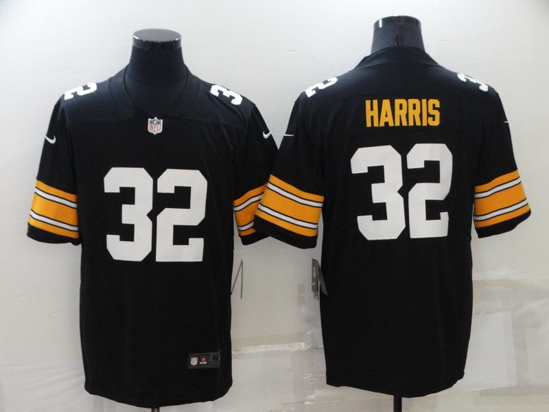 Men's Pittsburgh Steelers Franco Harris #32 Black Player Game Jersey1