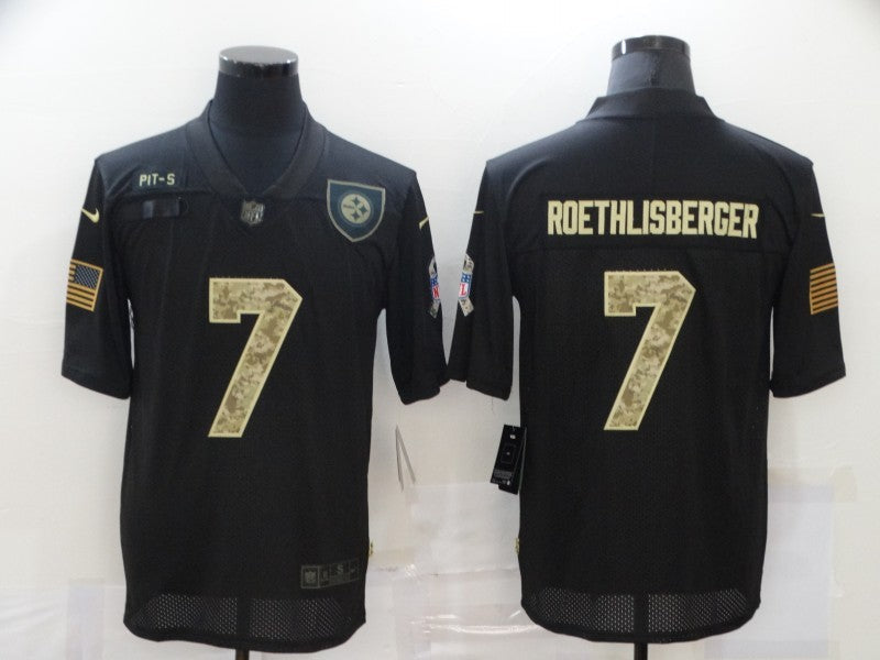 Men's Pittsburgh Steelers #7 Ben Roethlisberger Black Game Player Jersey1