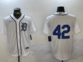 Men's Detroit Tigers #42 White 2024 Jackie Robinson Day Home Limited Jersey1