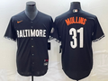 Men's Baltimore Orioles Cedric Mullins #31 Black 2023 City Connect Replica Player Jersey1