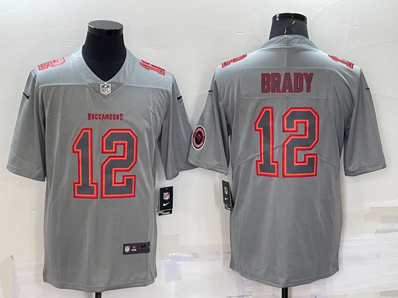Men's Tampa Bay Buccaneers Tom Brady #12 Gray Atmosphere Fashion Game Jersey1