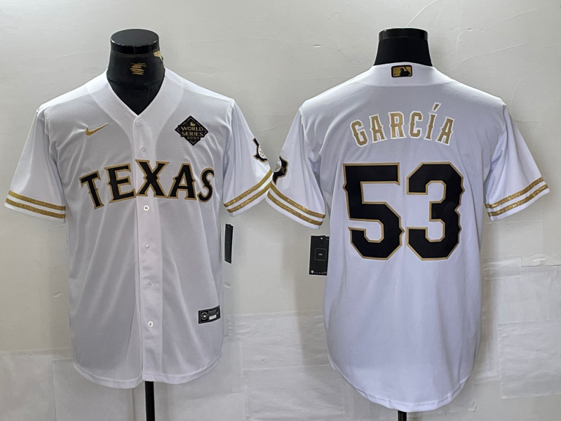 Men's Texas Rangers Adolis Garcia #53 White Limited Player Jersey1