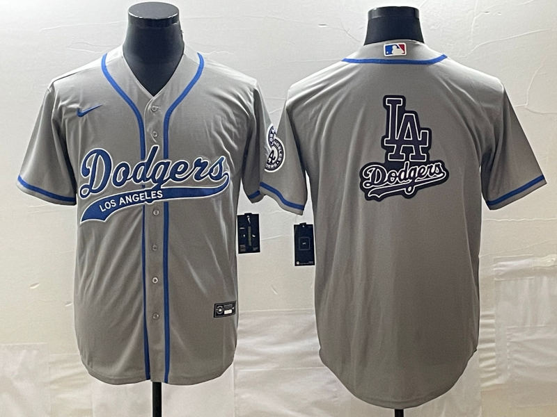 Men's Los Angeles Dodgers Gray Team Jersey1 Joint Edition