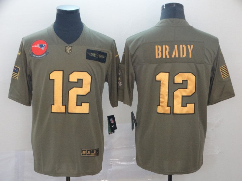 Men's New England Patriots Tom Brady #12 Brown Game Player Jersey1
