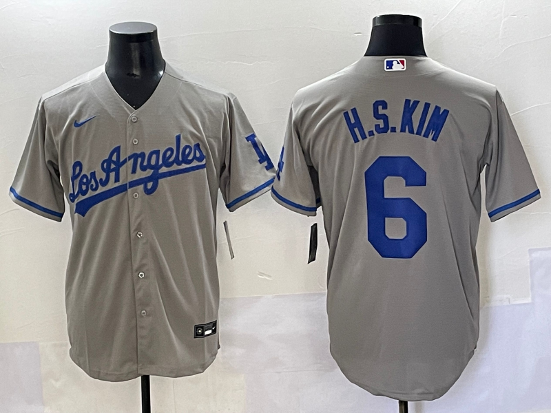 Men's Los Angeles Dodgers Hyeseong Kim #6 Gray Limited Player Jersey