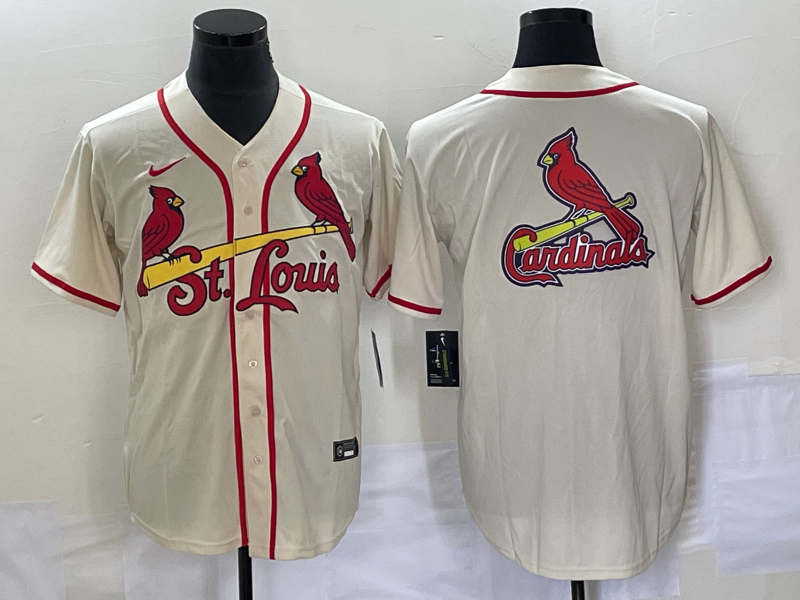 Men's St. Louis Cardinals Cream Alternate Replica Team Jersey1