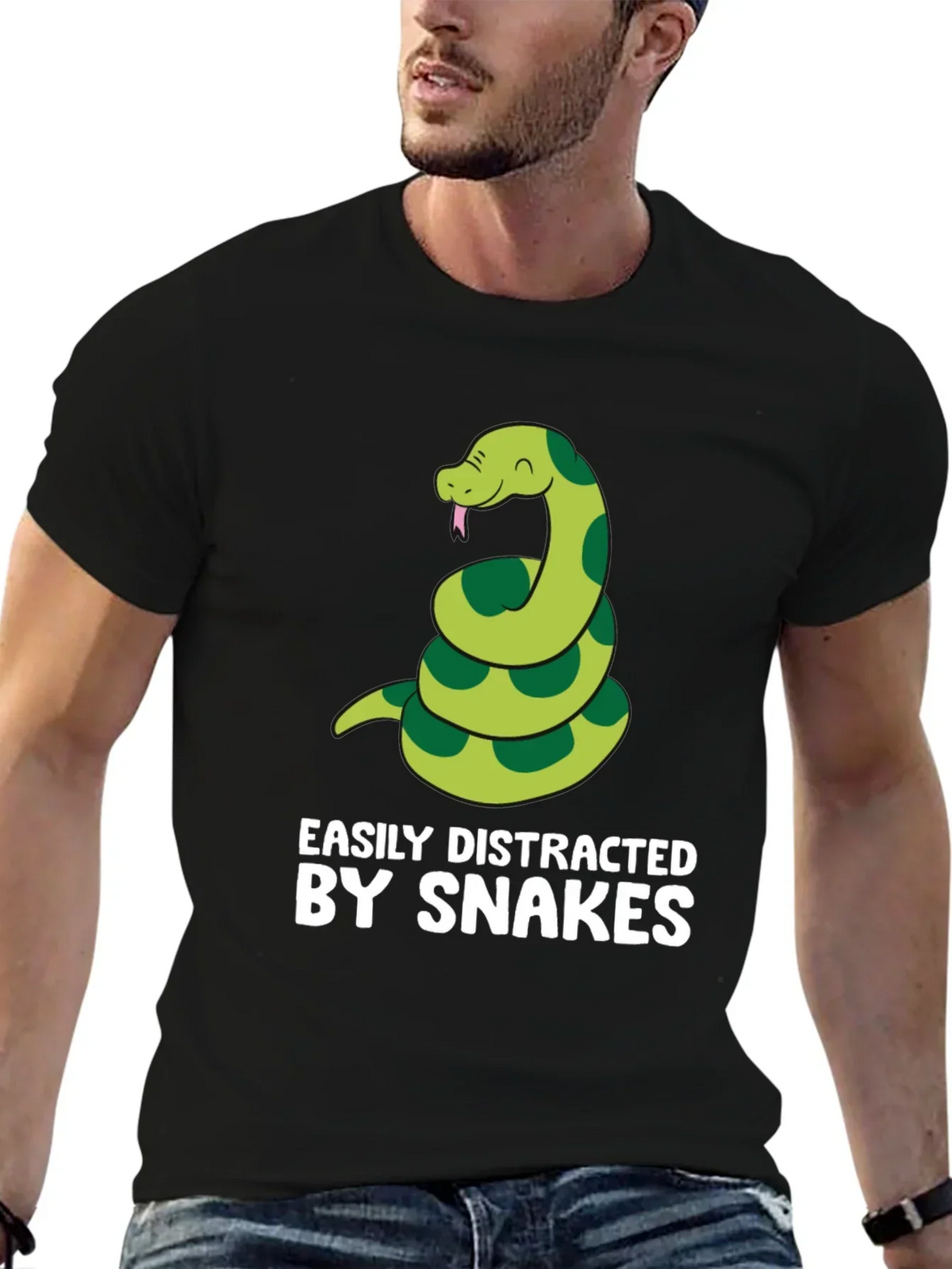 Easily Distracted By Snakes Graphic T-Shirt