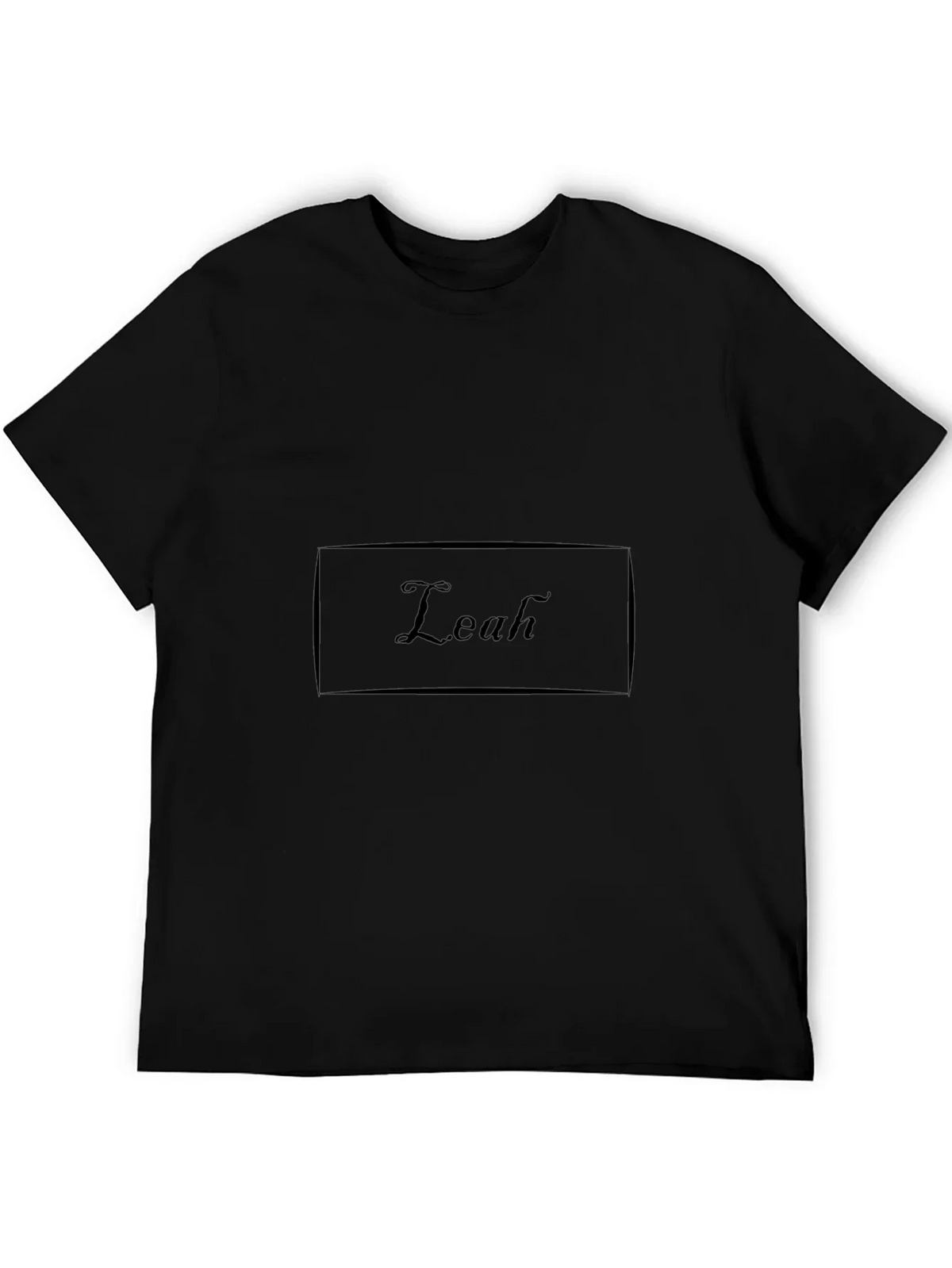 Personalized Leah Black Cotton T-Shirt