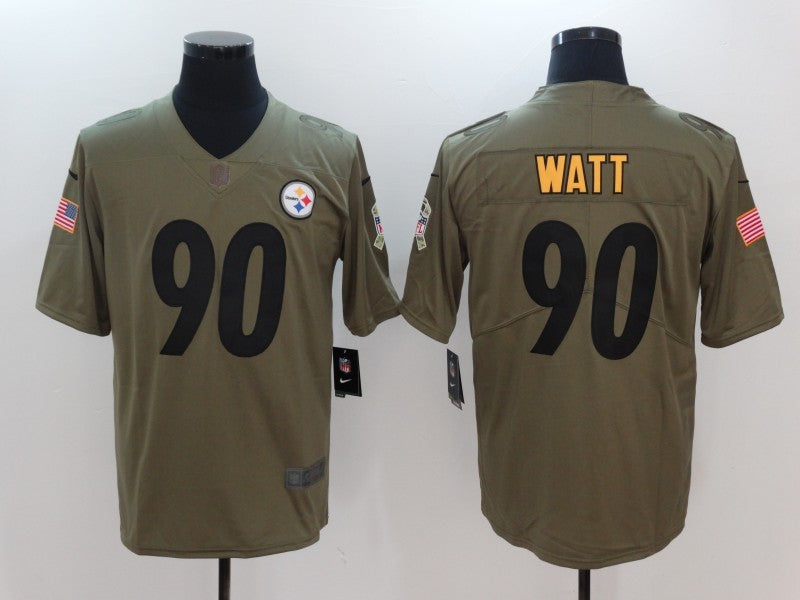 Men's Pittsburgh Steelers T.J. Watt #90 Brown Player Jersey1