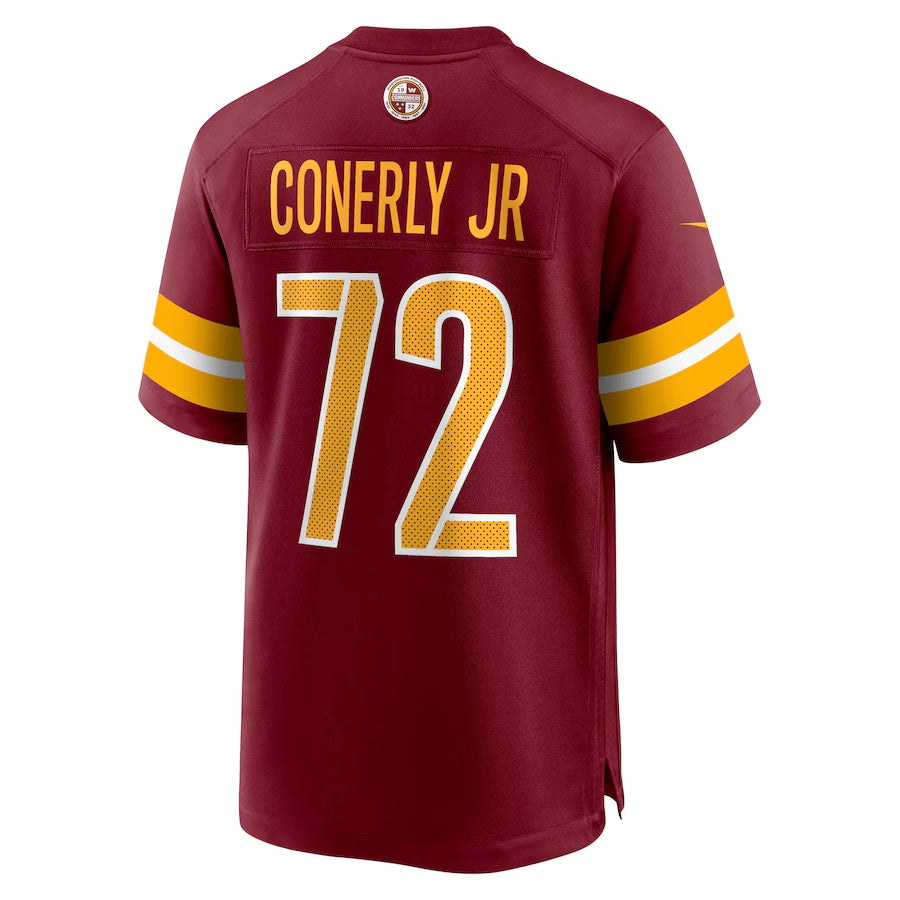 Men's Washington Commanders Josh Conerly Jr.  Burgundy 2025  Draft First Round Pick Game Jersey