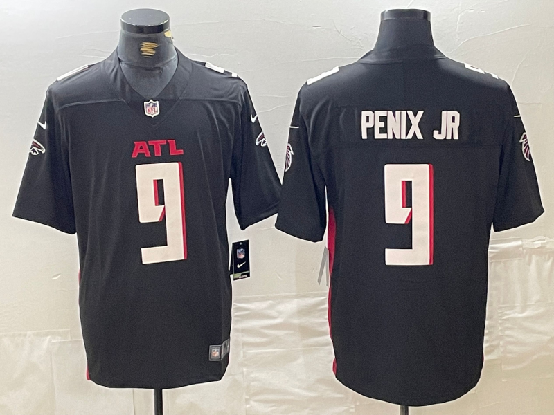 Men's Atlanta Falcons Michael Penix Jr. #9 Black 2024  Draft First Round Pick Player Game Jersey1
