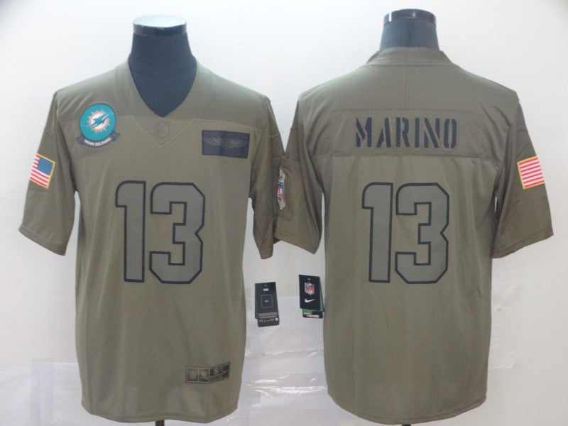 Men's Miami Dolphins Dan Marino #13 Brown Game Jersey1