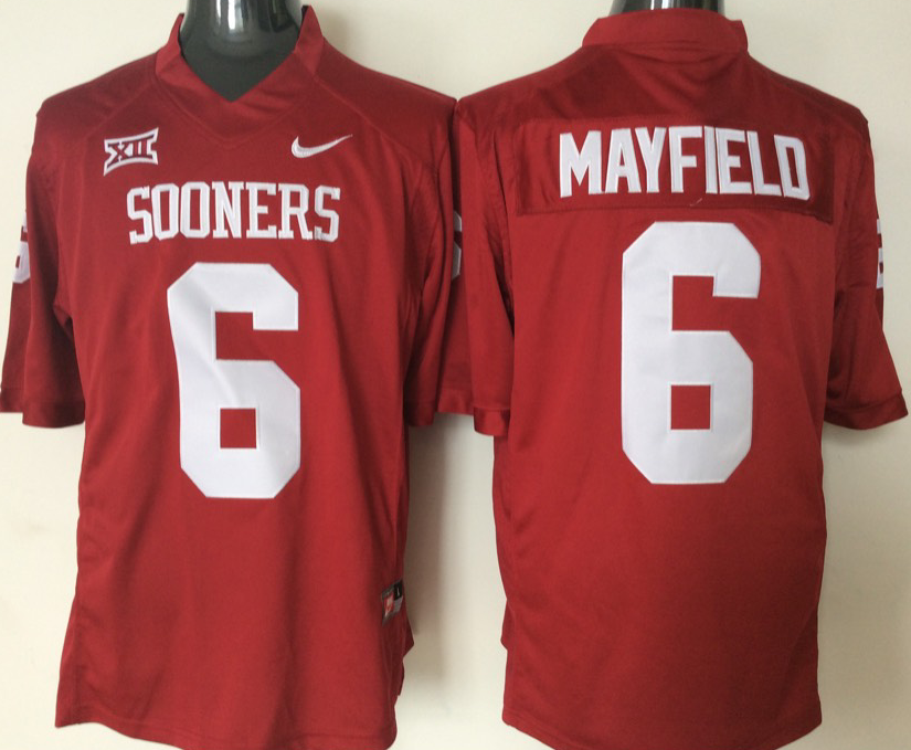 Men's Oklahoma Sooners Baker Mayfield #6 Crimson Player Jersey