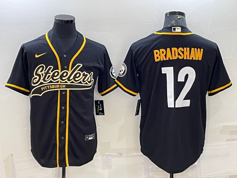 Men's Pittsburgh Steelers Terry Bradshaw #12 Black Vapor Limited Jersey1