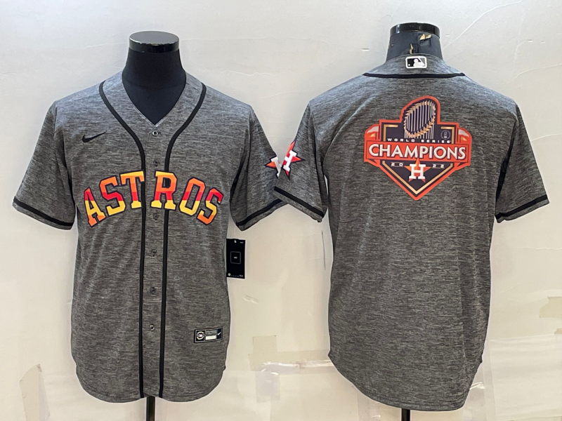 Men's Houston Astros Gray Replica Player Jersey1