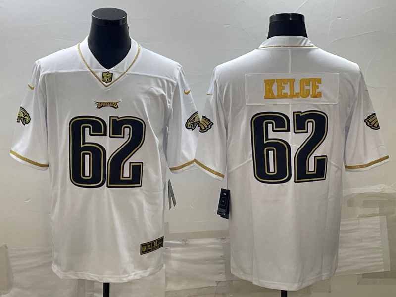 Men's Philadelphia Eagles Jason Kelce #62 White Player Jersey1