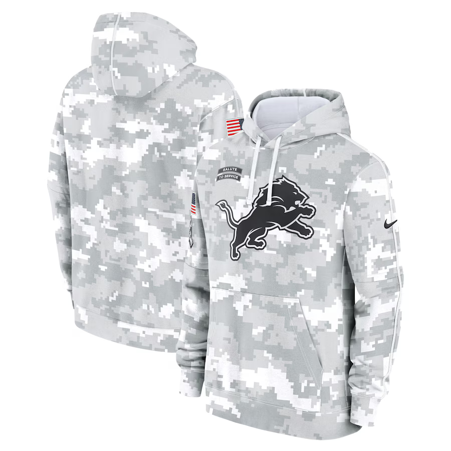 Men's Detroit Lions Arctic Camo 2024 Salute to Service Club Fleece Pullover Hoodie1