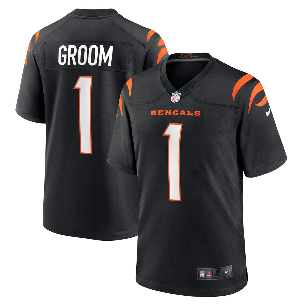 Number 1 Groom Cincinnati Bengals  Game Jersey - Black