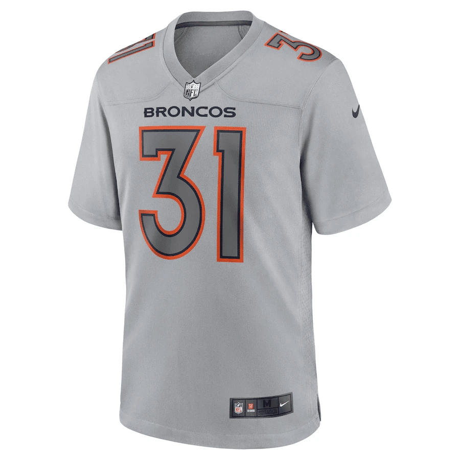 Justin Simmons 31 Denver Broncos Men Atmosphere Fashion Game Jersey - Gray