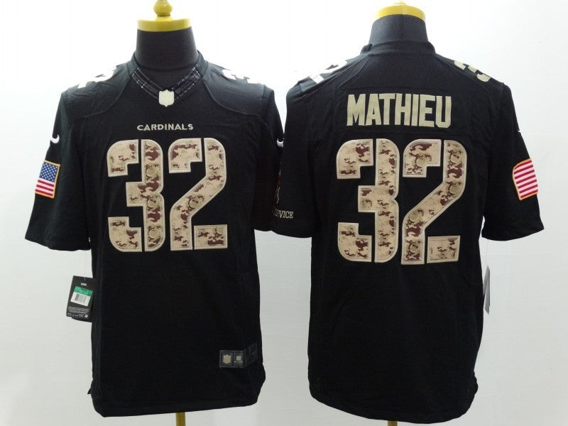 Men's Arizona Cardinals Tyrann Mathieu #32 Black Game Jersey1