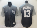 Men's San Diego Padres Manny Machado #13 Grey White Gradient Stitched Jersey1