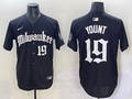 Men's Milwaukee Brewers Robin Yount #19 Black Replica Team Jersey