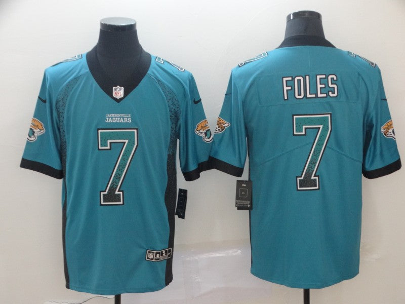Men's Jacksonville Jaguars Nick Foles #7 Teal Game Player Jersey1