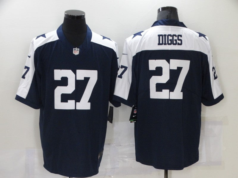 Men's Dallas Cowboys Trevon Diggs #27 Navy Game Jersey1