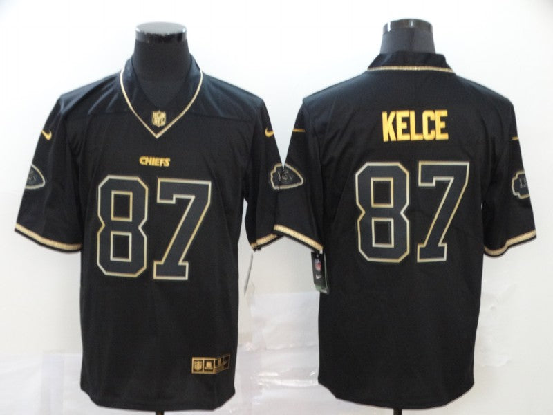 Men's Kansas City Chiefs #87 Travis Kelce Black Alternate Game Jersey1