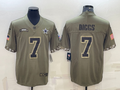 Men's Dallas Cowboys Trevon Diggs #7 Olive 2022 Salute To Service Limited Jersey1