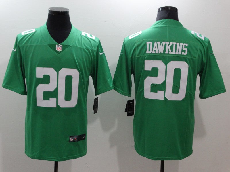 Men's Philadelphia Eagles Brian Dawkins #20 Green Game Player Jersey1