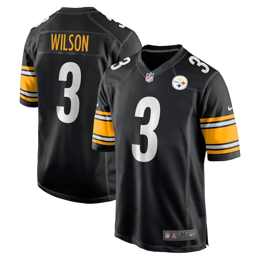 Russell Wilson 3 Pittsburgh Steelers Game Player Jersey - Black - National Football League 2024