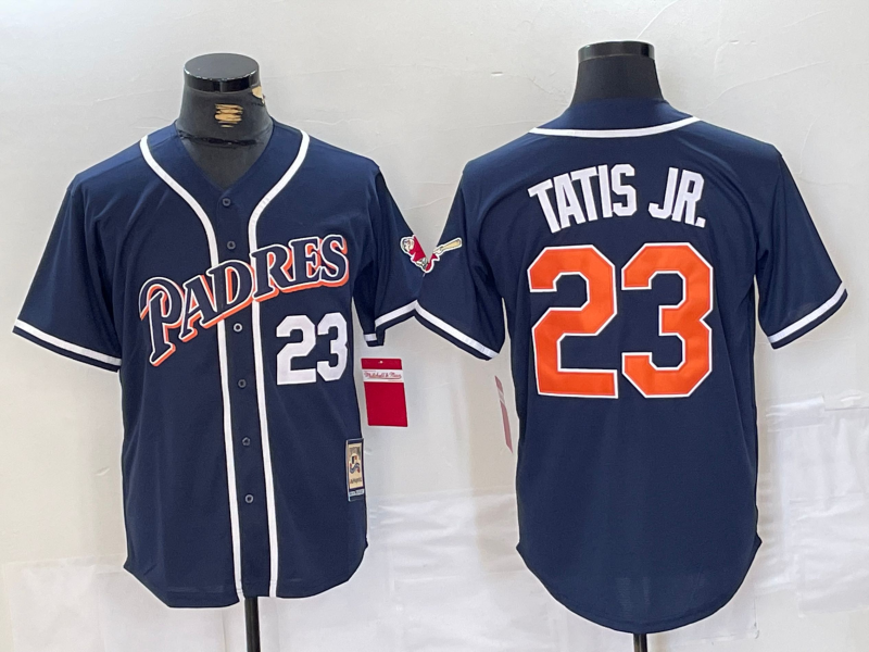 Men's San Diego Padres Fernando Tatis Jr. #23 Navy Replica Player Jersey1