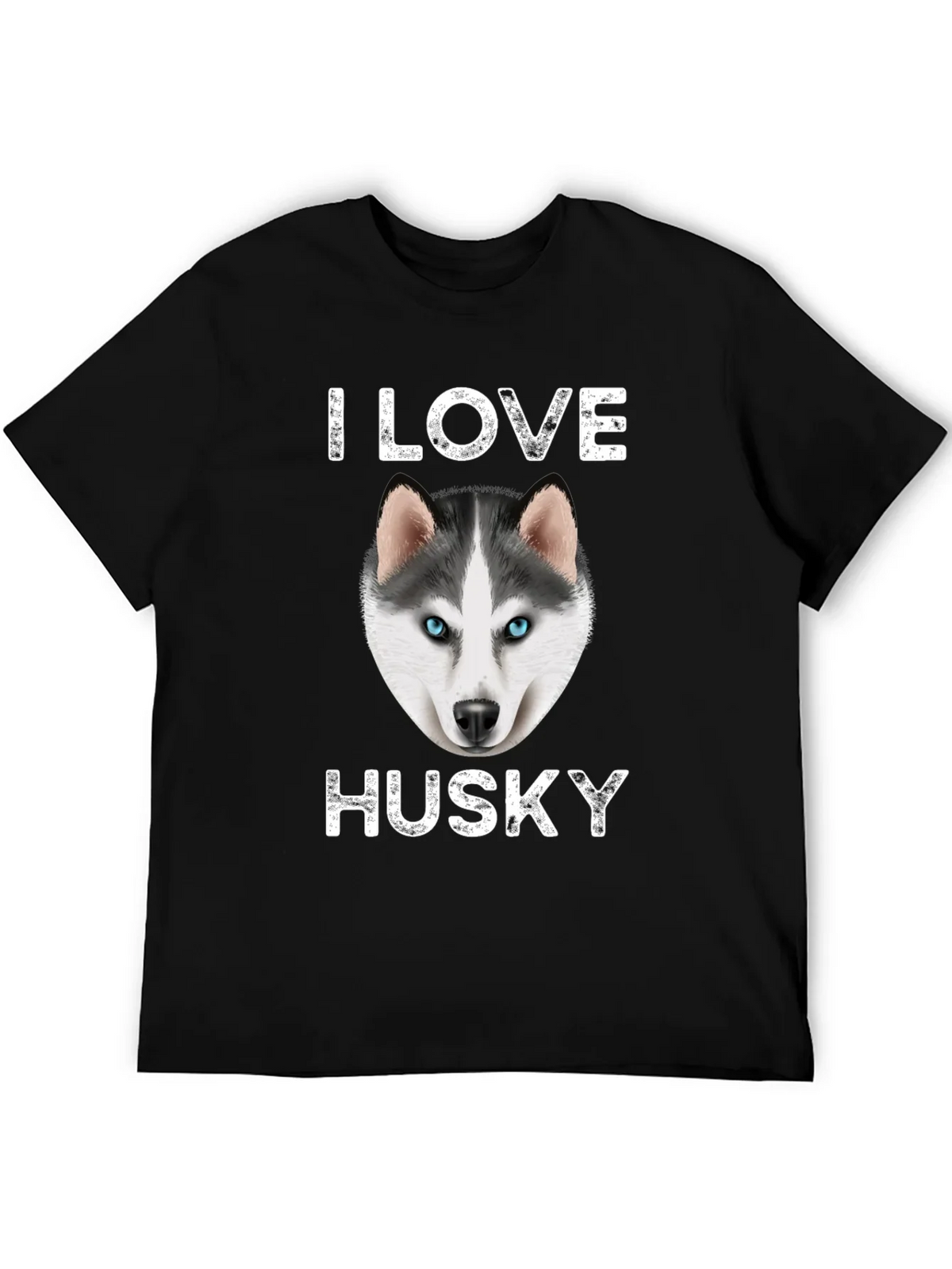I Love Husky Graphic T-Shirt - Black