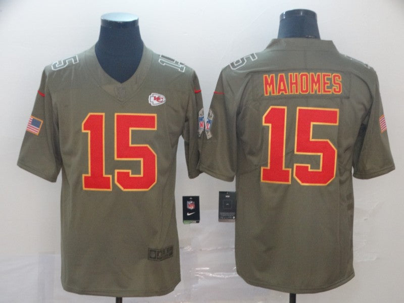 Men's Kansas City Chiefs #15 Patrick Mahomes Brown Game Jersey1