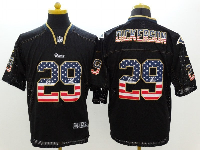 Men's Los Angeles Rams Eric Dickerson #29 Black Player Game Jersey1