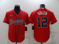 Men's Atlanta Braves Jorge Soler #12 Red Replica Player Jersey1