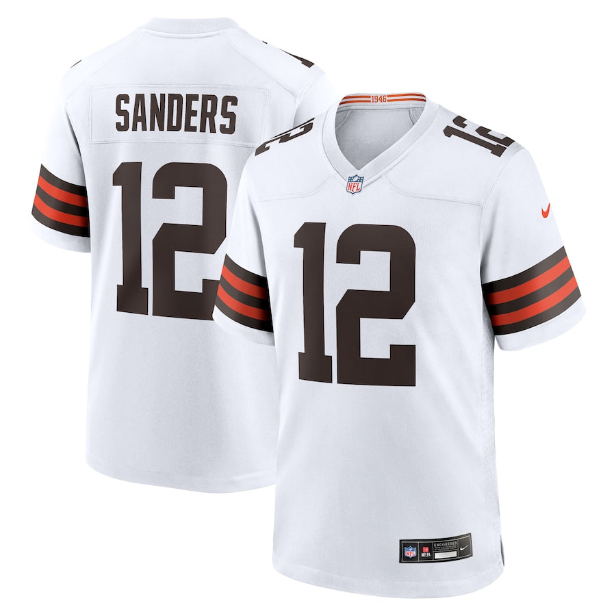 Men's Cleveland Browns Shedeur Sanders  White 2025  Draft Game Jersey