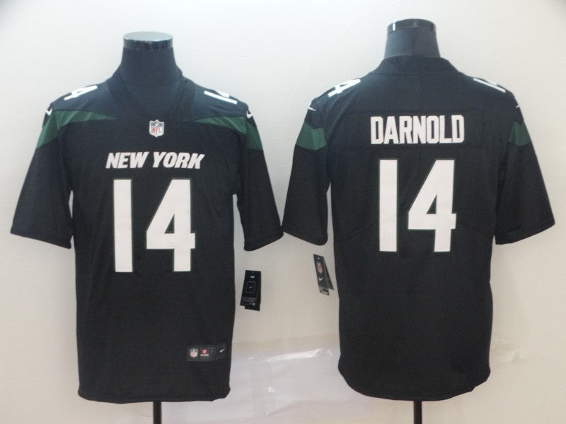 Men's New York Jets Sam Darnold #14 Black Game Player Jersey1