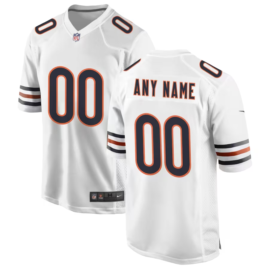 Custom1 Chicago Bears White Game Jersey1